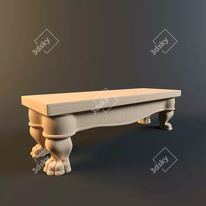 Traditional Sauna Bench 3D model image 1