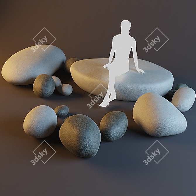 Title: Felted Comfort: Cozy Pillows 3D model image 1