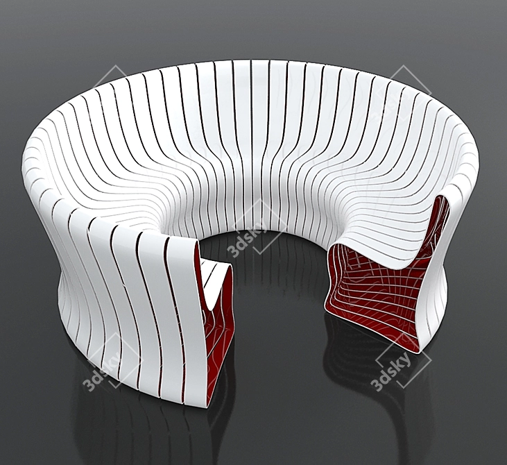 High-Tech Circle Plastic Sofa 3D model image 1