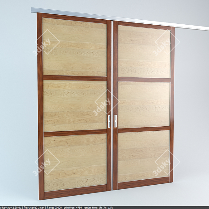 P-Series Sliding Doors: Top-Quality Raumplus 3D model image 1