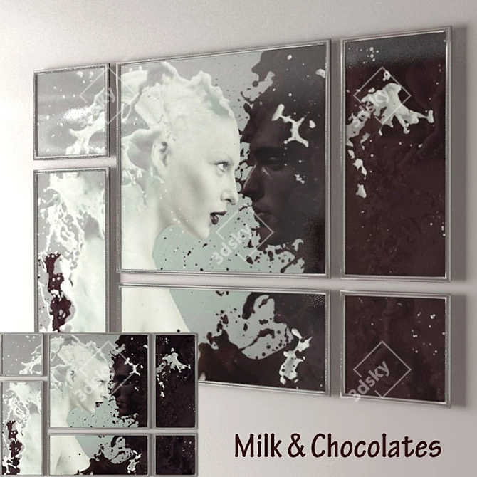 Delicious Milk Chocolate Assortment 3D model image 1