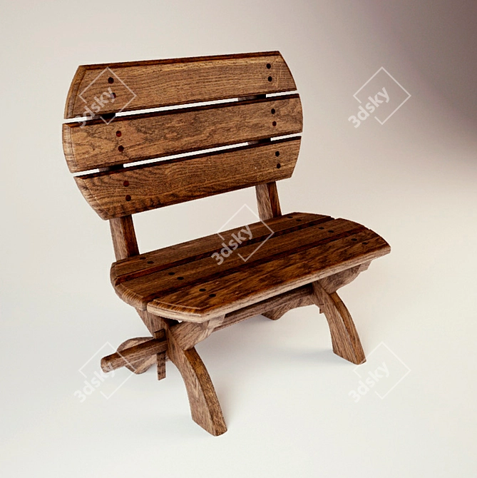 Title: Multitextured Garden Bench 3D model image 1