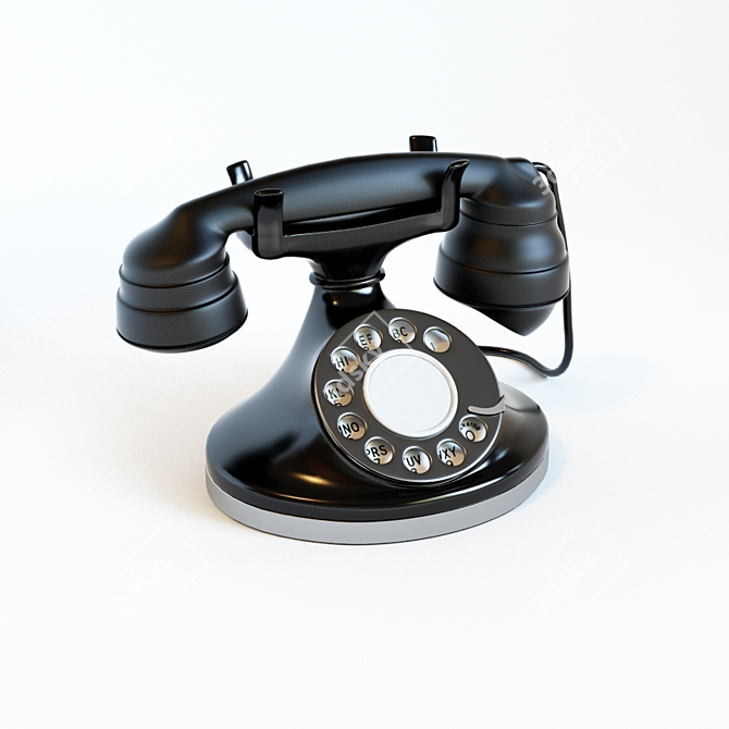 Vintage Textured Phone 3D model image 1