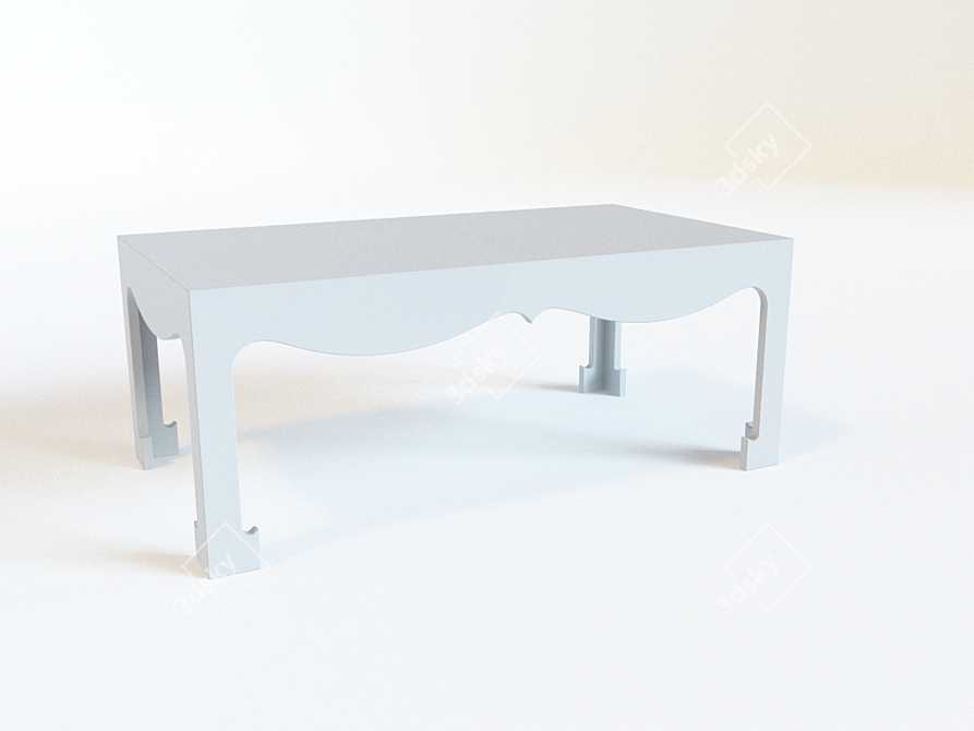 Elegant White Coffee Table 3D model image 1