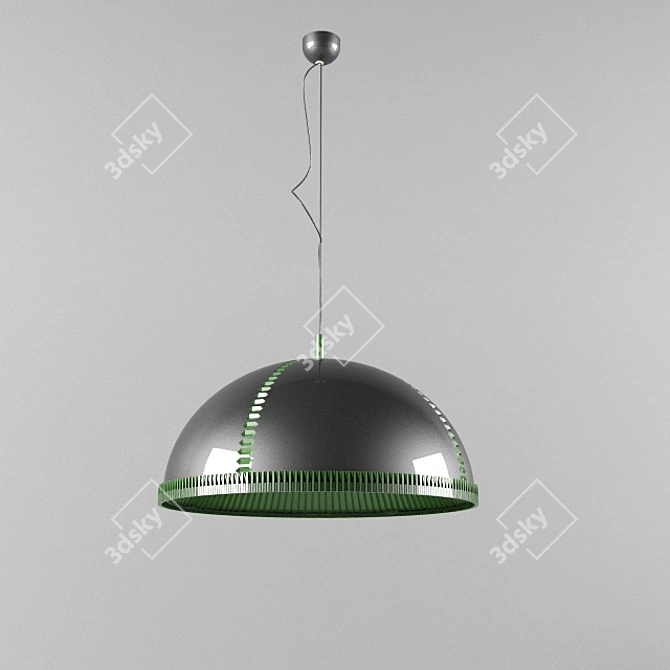  Sleek Black & Green Lamp 3D model image 1