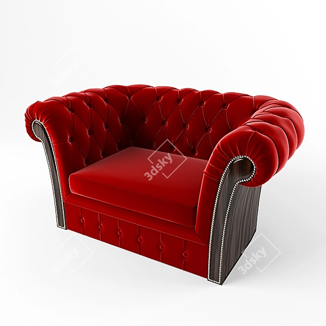 Elegant Chester Armchair 3D model image 1