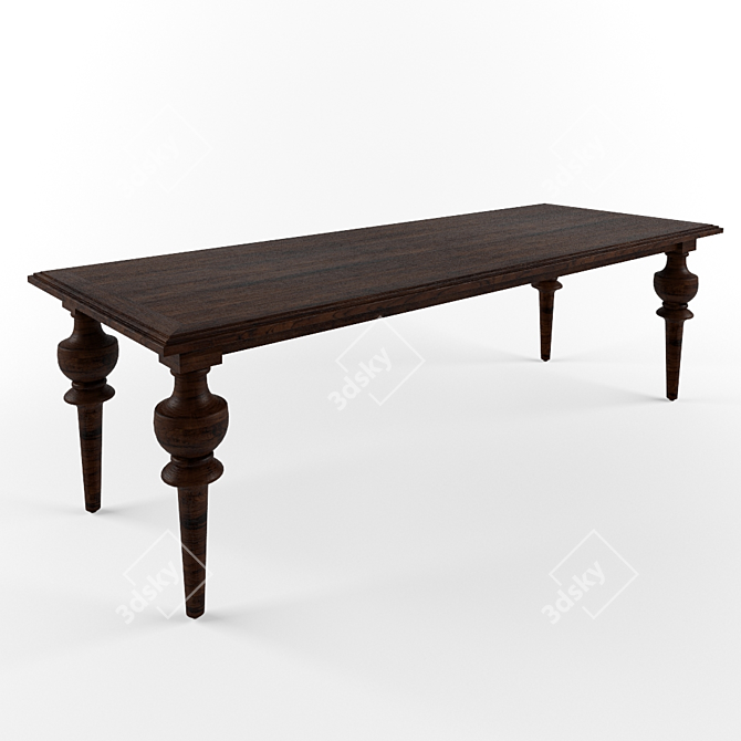 Title: Classic Wooden Dining Table 3D model image 1