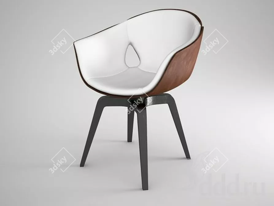 Elegant Italian Design: Poltrona Frau Ginger Chair 3D model image 1