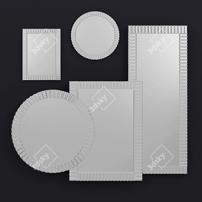 Capri Mirror Collection: Large, Small, Round & Full Length Mirrors 3D model image 1