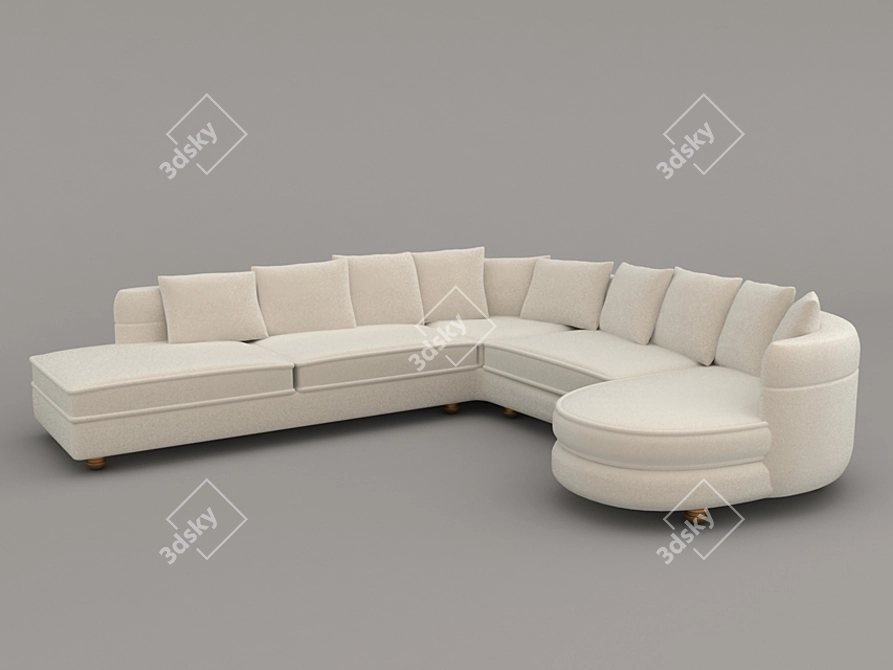 Cozy Corner Sofa 3D model image 1