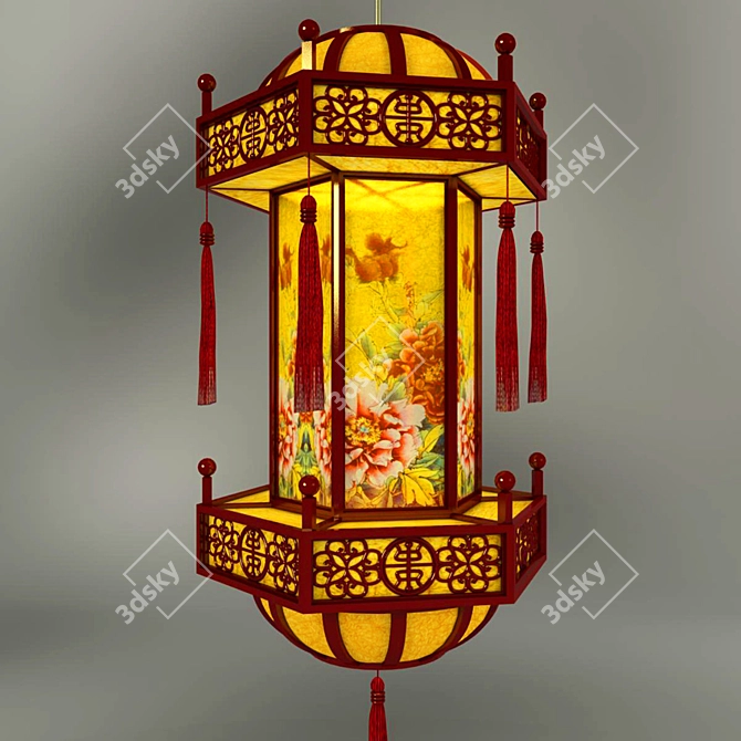 Elegant Oriental Style Chinese Lamp 3D model image 1