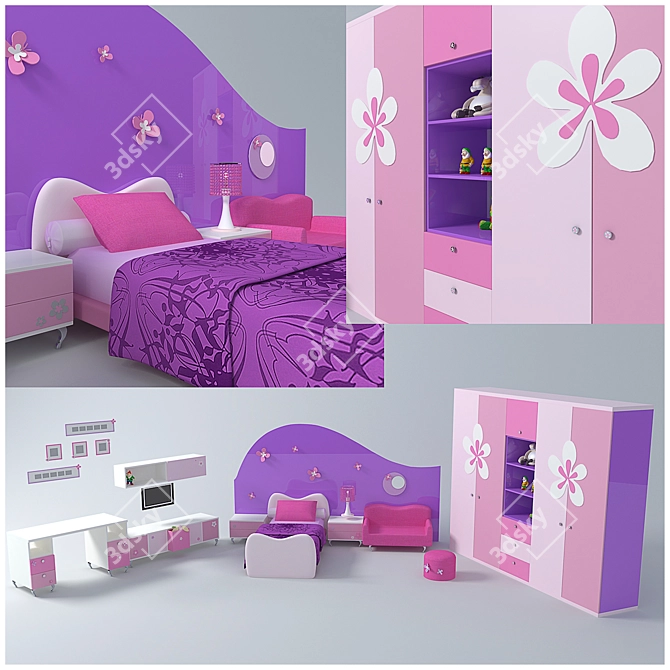 Fairyland Haven: Girls' Nursery Room 3D model image 1