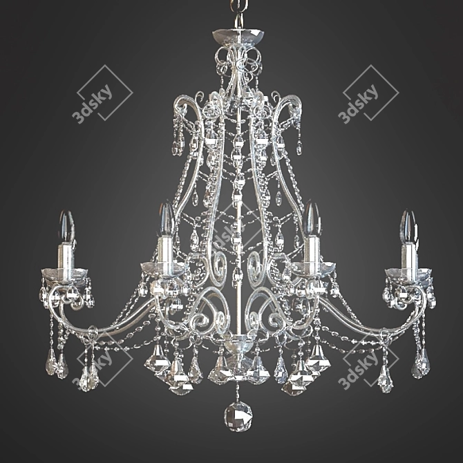 Crystal Brilliance: Exquisite Chandelier by Renowned Manufacturer 3D model image 1