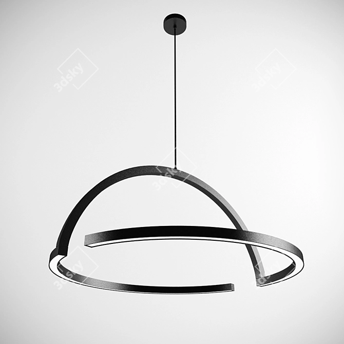 Modern Minimalist Round Ceiling Lamp 3D model image 1