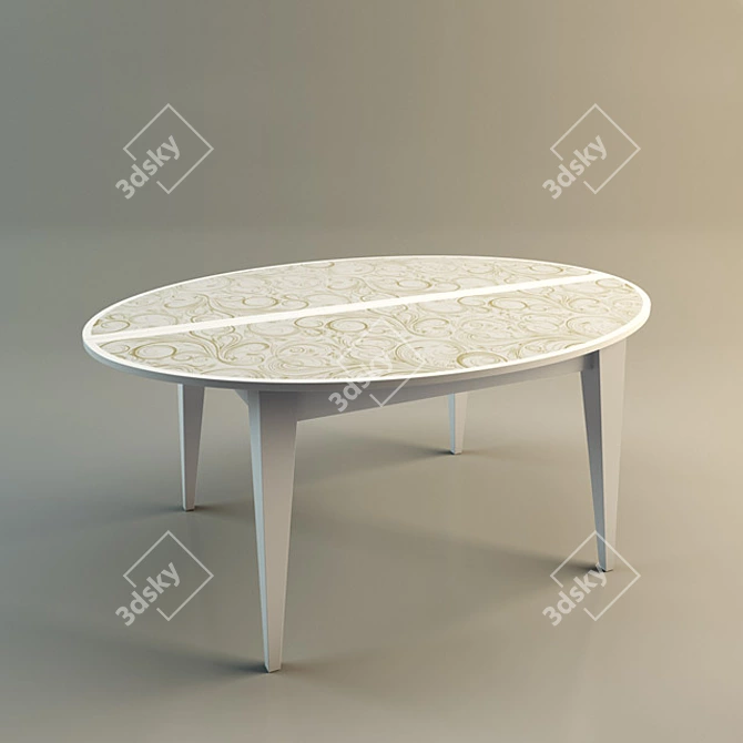 Patterned Small Dining Table 3D model image 1