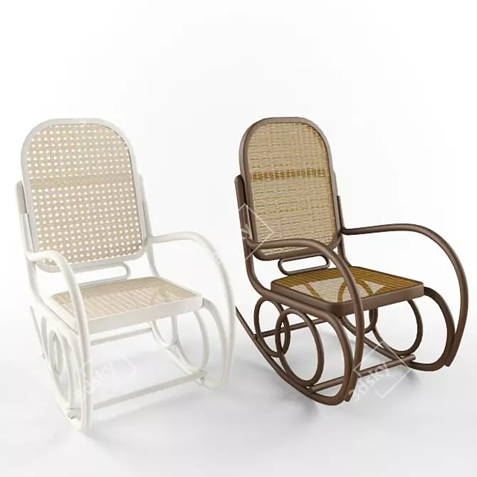 Textured Rocking Chair 3D model image 1