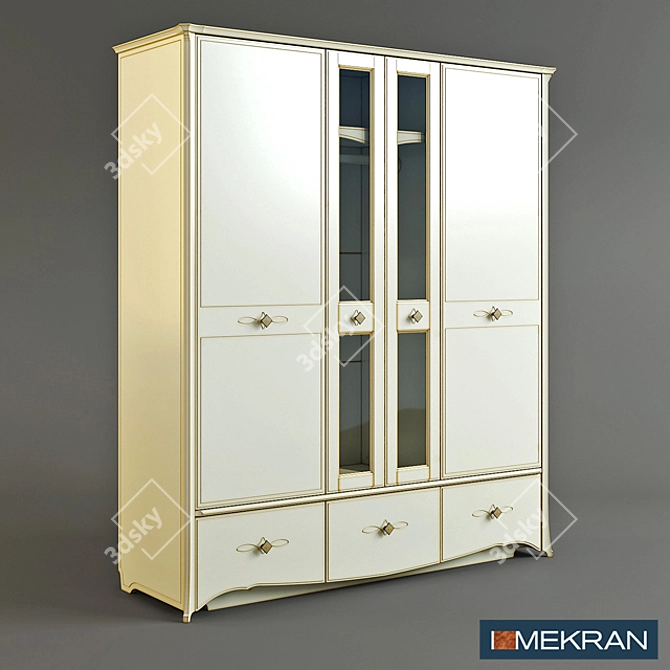 Elegant Flerans Wardrobe by Mekran 3D model image 1