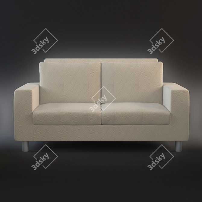 Modern Velvet Sofa 3D model image 1