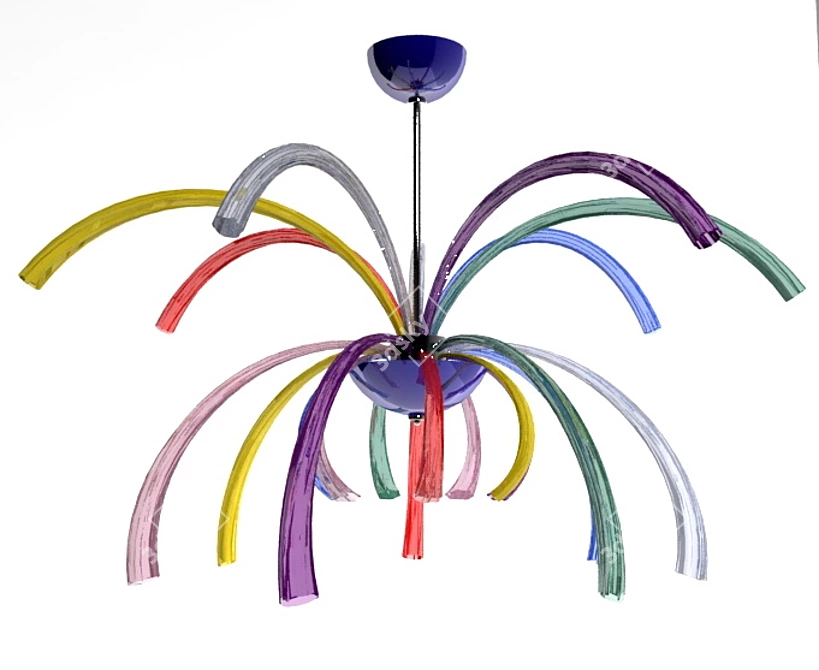 Italian Murano Glass Chandelier 3D model image 1