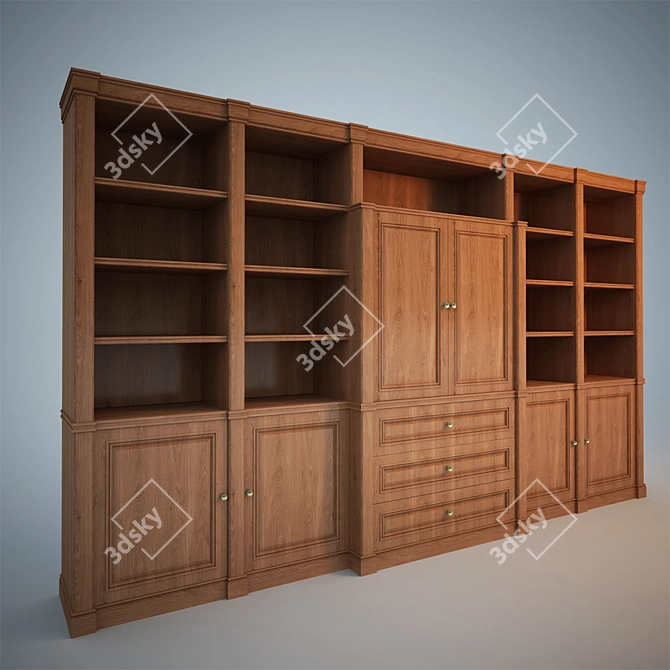 Classic Bookcase: Timeless Elegance 3D model image 1