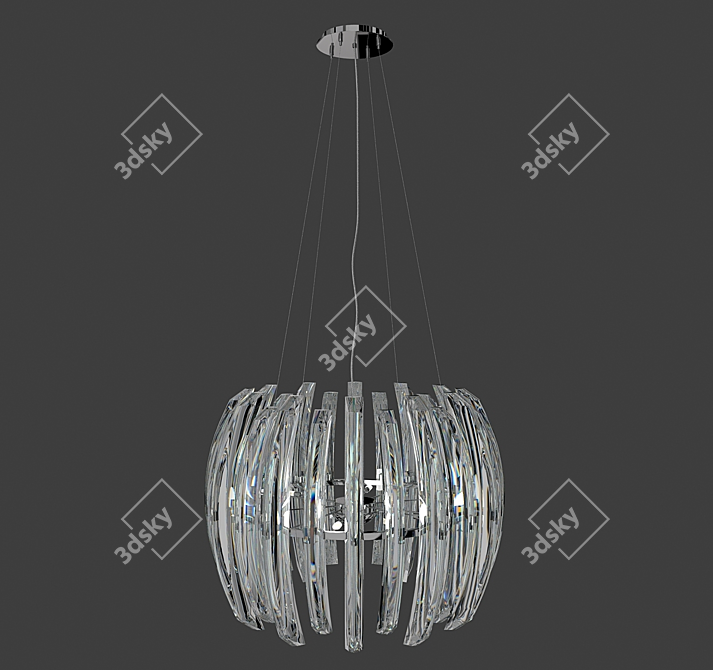 Title: Eglo Drifter 6-Light Chrome Crystal Chandelier 3D model image 1