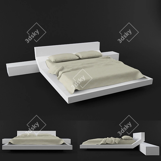 Modern Luxe Lipla Bed by Porro 3D model image 1