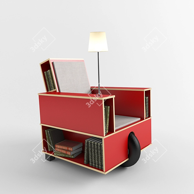 Bookinist: The Ultimate Book Lover's Chair 3D model image 1