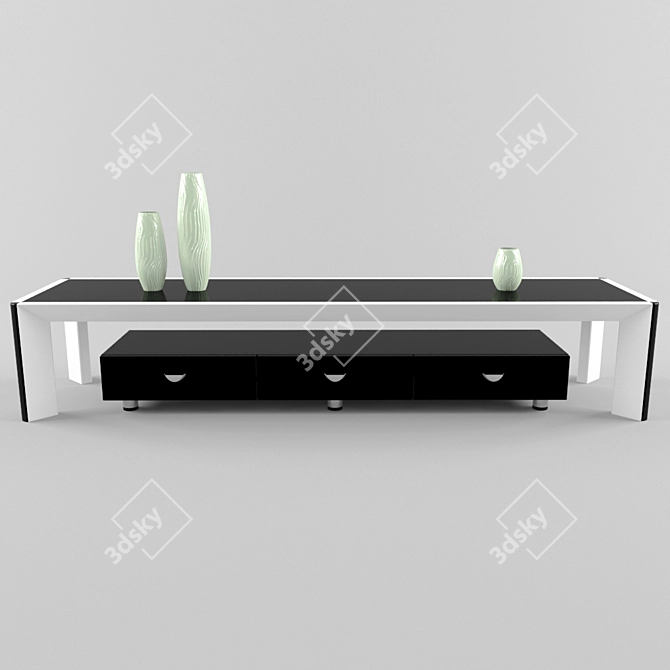 Sleek TV Stand with Russian Translation 3D model image 1