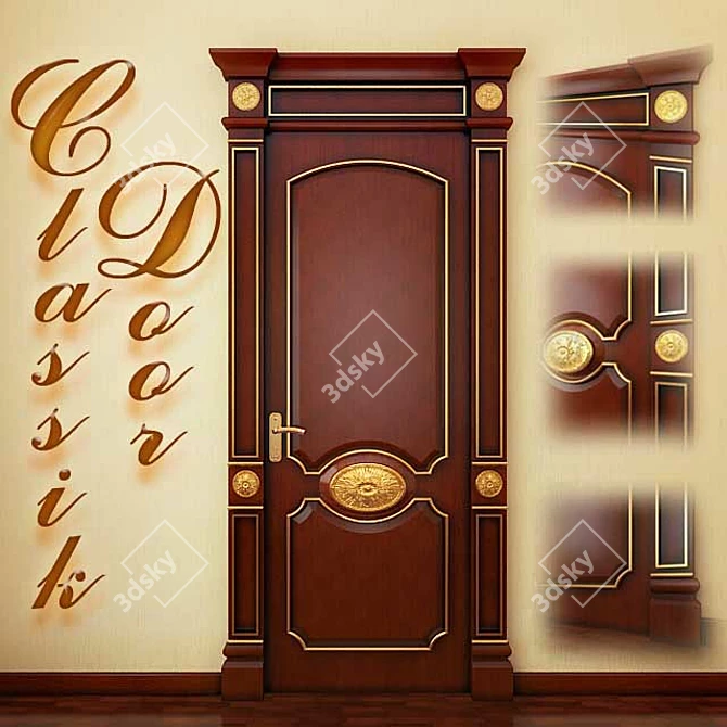Classic Custom-Designed Door 3D model image 1