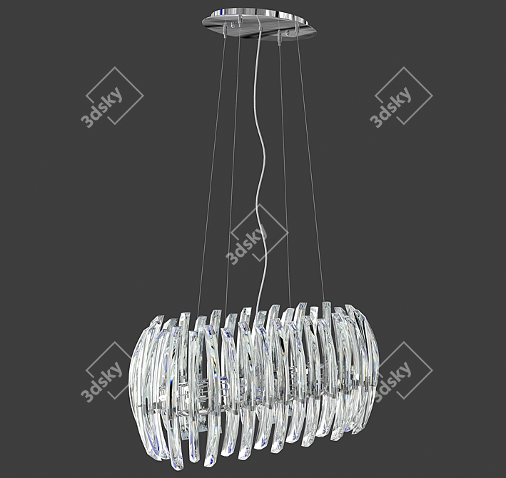 Eglo Drifter 8-Light Crystal Chandelier 3D model image 1