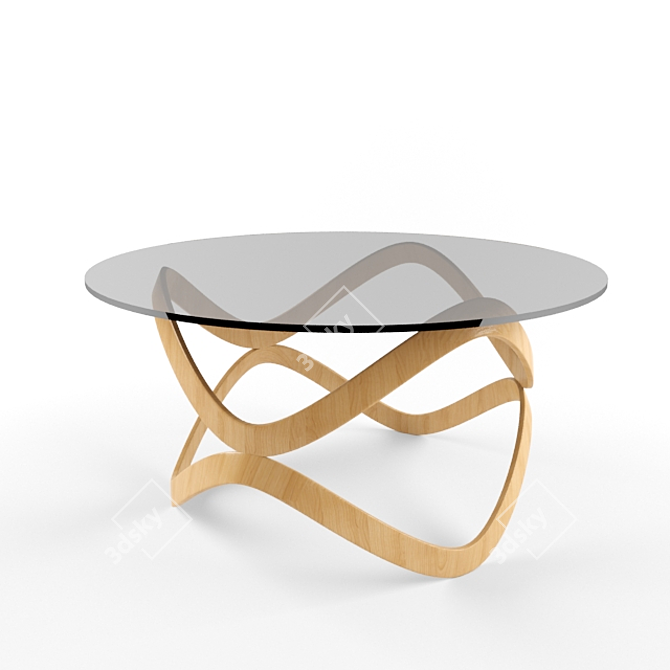 Sleek Wood Coffee Table 3D model image 1