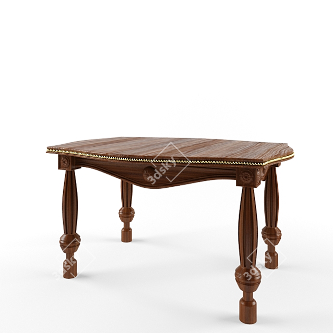 Classic Wooden Table 3D model image 1