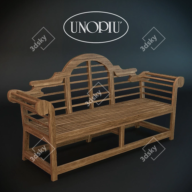 Unopiu Luty Teak Sofa - Sleek and Stylish 3D model image 1