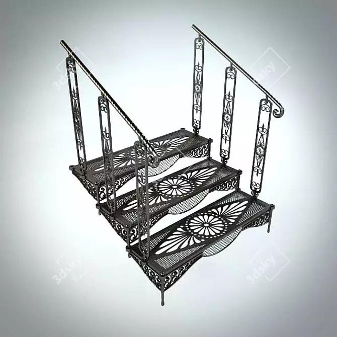 Graceful Forge: Stairs & Balusters 3D model image 1