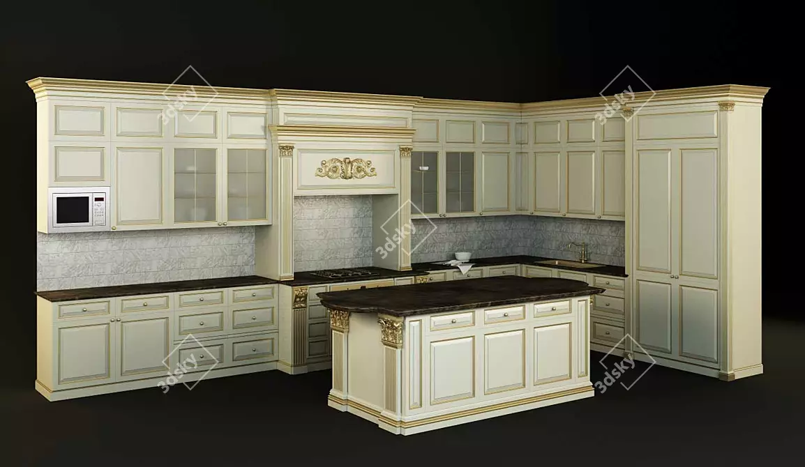  Scavolini Replica Kitchen: Affordable Elegance 3D model image 1