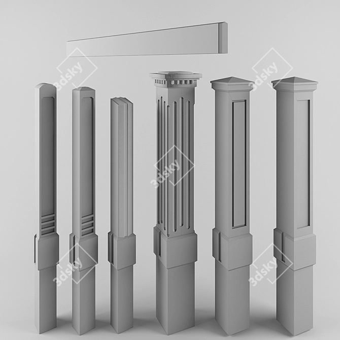 Sturdy Gate Posts: fbx, obj, 3ds 3D model image 1