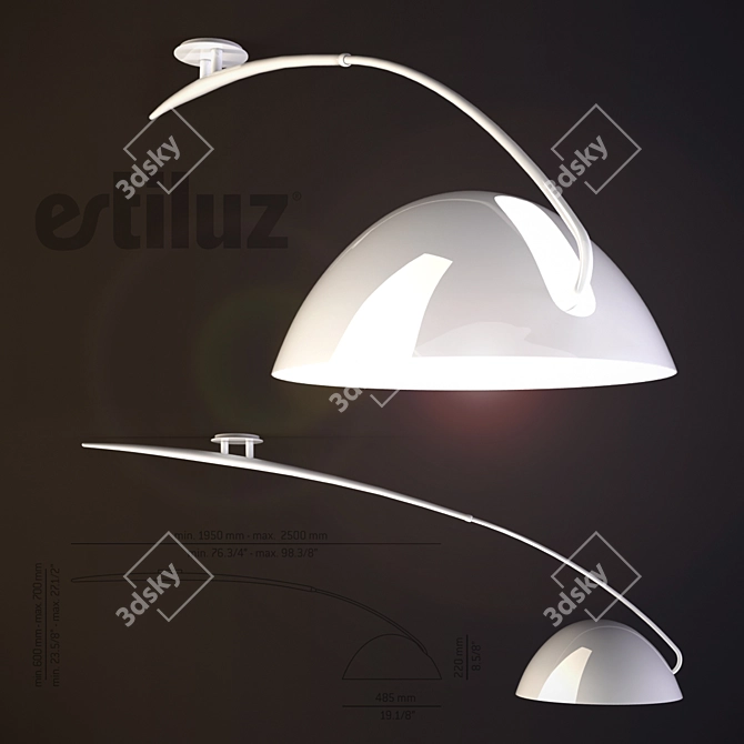 Sleek Pluma T-2955 Pendant Light 3D model image 1