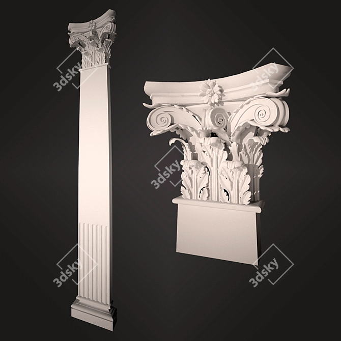 Corinthian Pilaster: Classic Elegance Perfection 3D model image 1