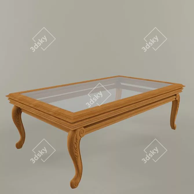 Elegant Art Deco Coffee Table 3D model image 1