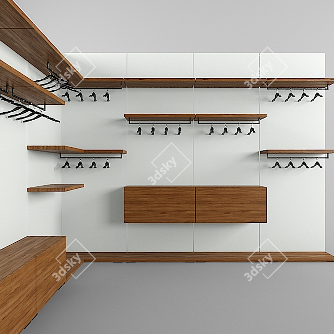 Modern Walk-in Closet AR300 A5900 3D model image 1