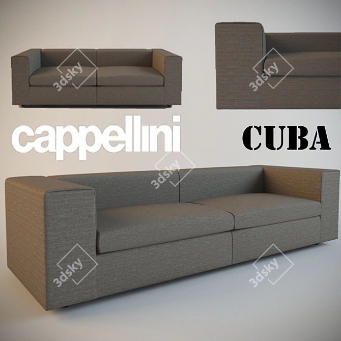 Cappellini Cuba: Stylish Sofa 3D model image 1