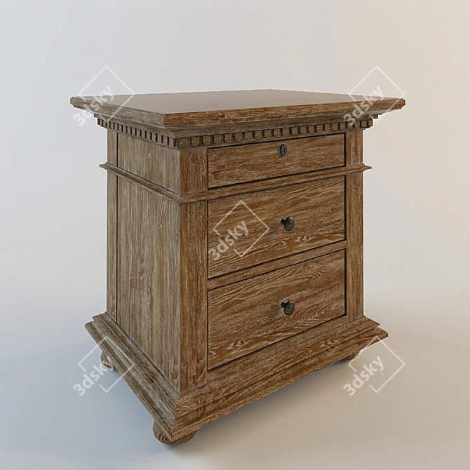 Elegant Nightstand: Restoration Hardware 3D model image 1