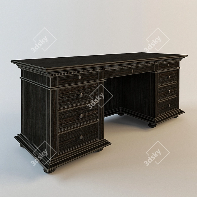 Elegant Writing Desk 3D model image 1