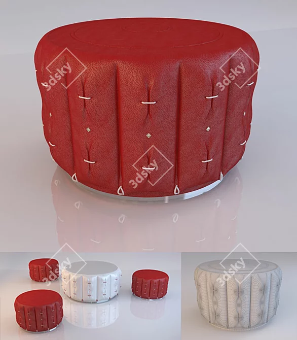  Round Pouffe, 500mm Size 3D model image 1