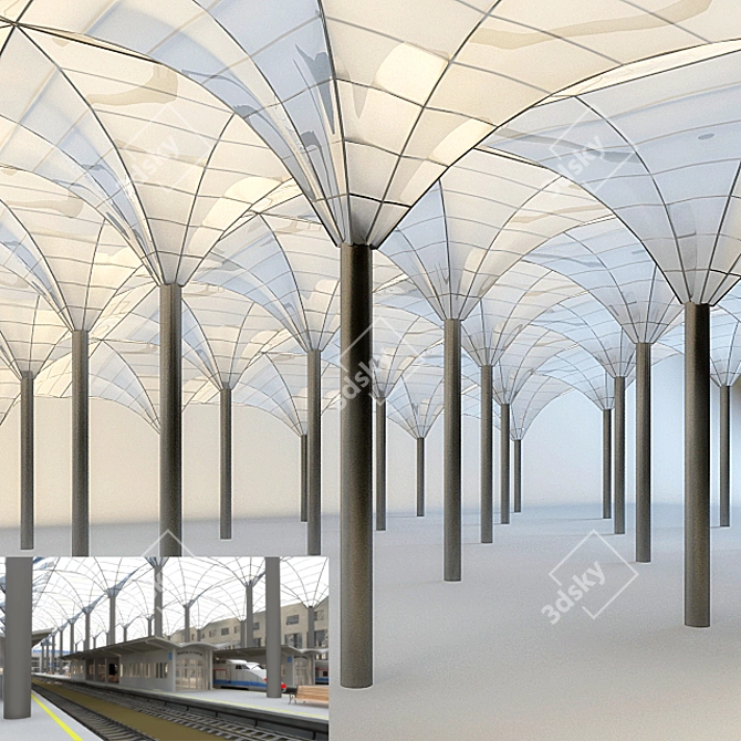 Architectural Glass Roof 3D model image 1