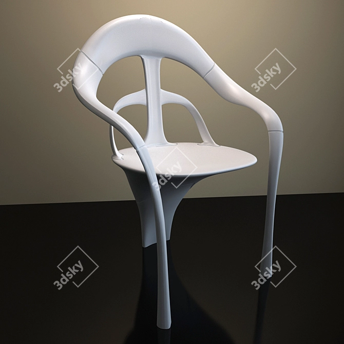 Elegant Bone Chair 3D model image 1