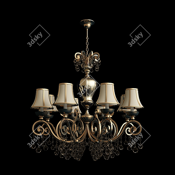 Title: Elegant Crystal Chandelier 3D model image 1