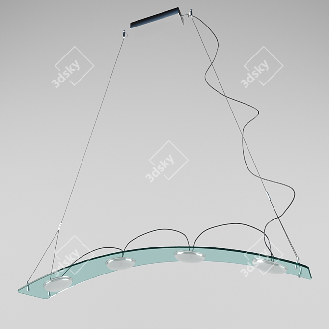 Luxury Crystal Pendant Light: Perenz 3D model image 1