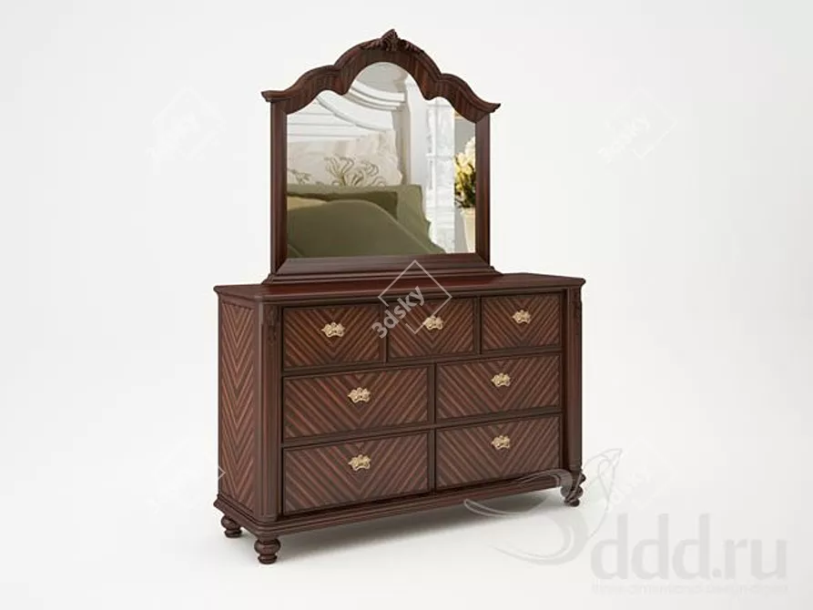 Elegant Farrington Dresser Set 3D model image 1