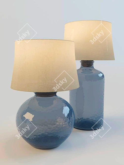 Sleek Glass Table Lamp 3D model image 1